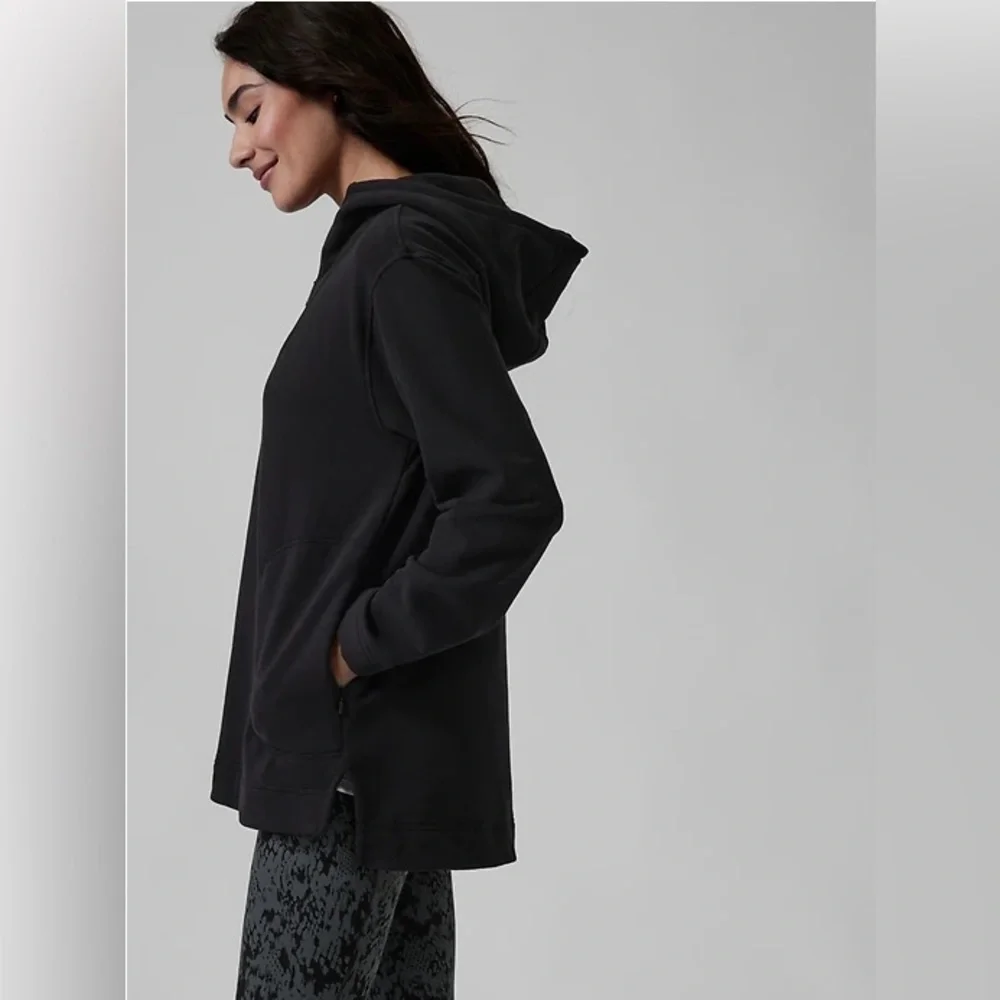 Women's Black ATHLETA Retroplush Tunic Hoodie in Size Large Excellent Condition - Picture 4 of 10